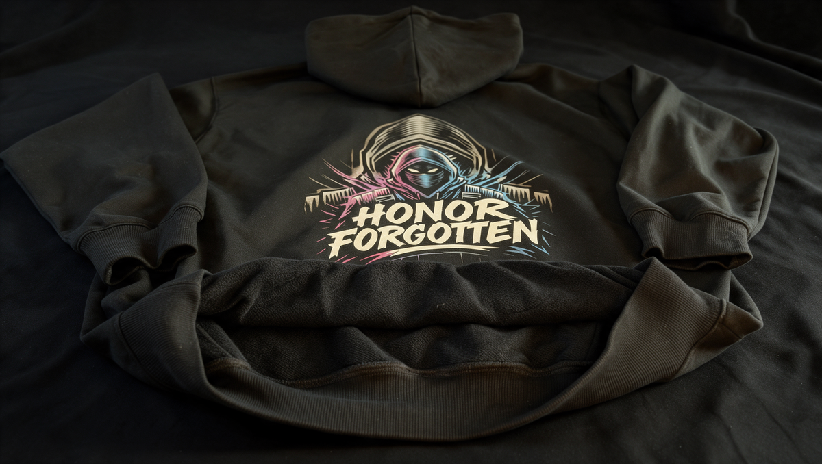 The Guardian Hoodie von Honor Forgotten mit umgeschlagener Innenseite aus schwerem 450-GSM-Stoff